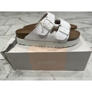 Papillio by Birkenstock Flex Platform  Sandals In White Sz 8 Narrow Fit Size 39